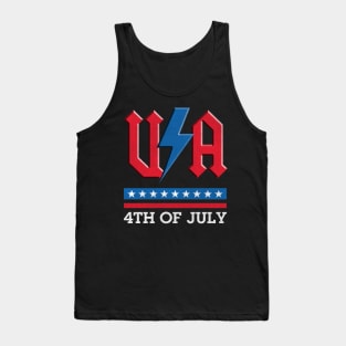 4th of july USA rock n roll thunder lightning style Tank Top